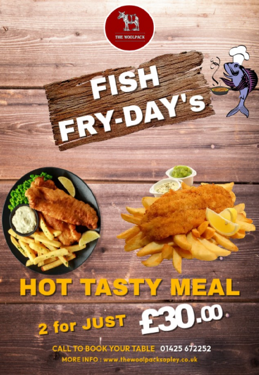 🐟 Fish Fry-Day at The Woolpack – 2 for £30